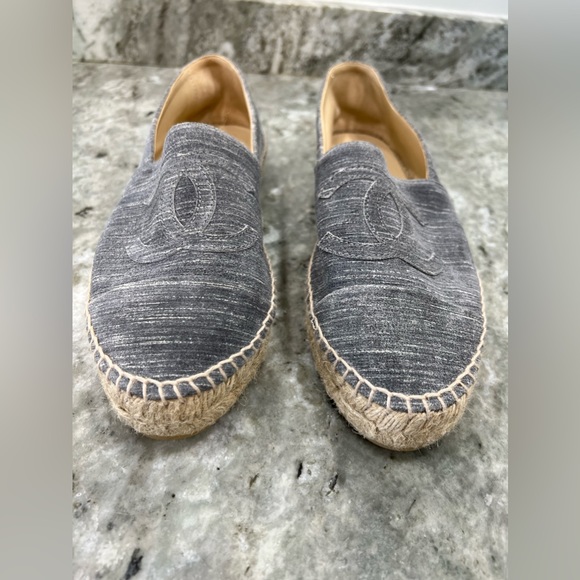 CHANEL Espadrilles Espadrille flats BRAND NEW Size 41 Size 10 Blue Grey Suede - Picture 7 of 11